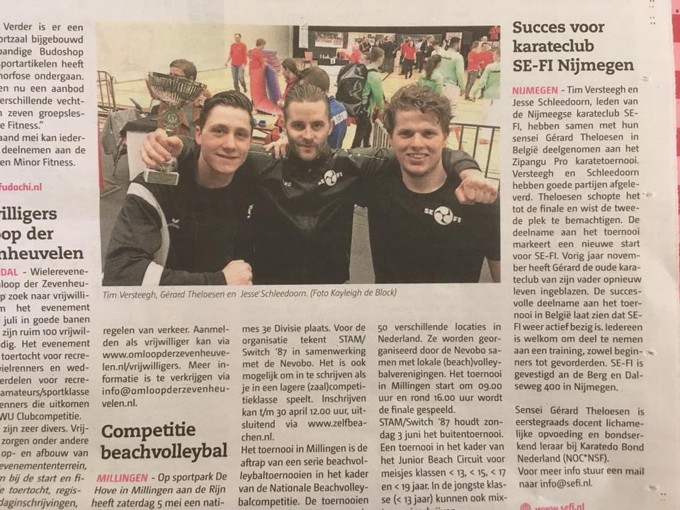 SEFI in de krant Zipangu pro toernooi